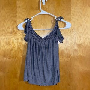 striped off the shoulder top